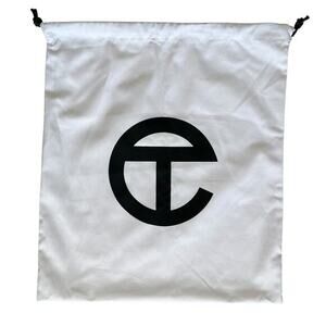 Telfar White Fabric Drawstring Dust Bag 18"x20"